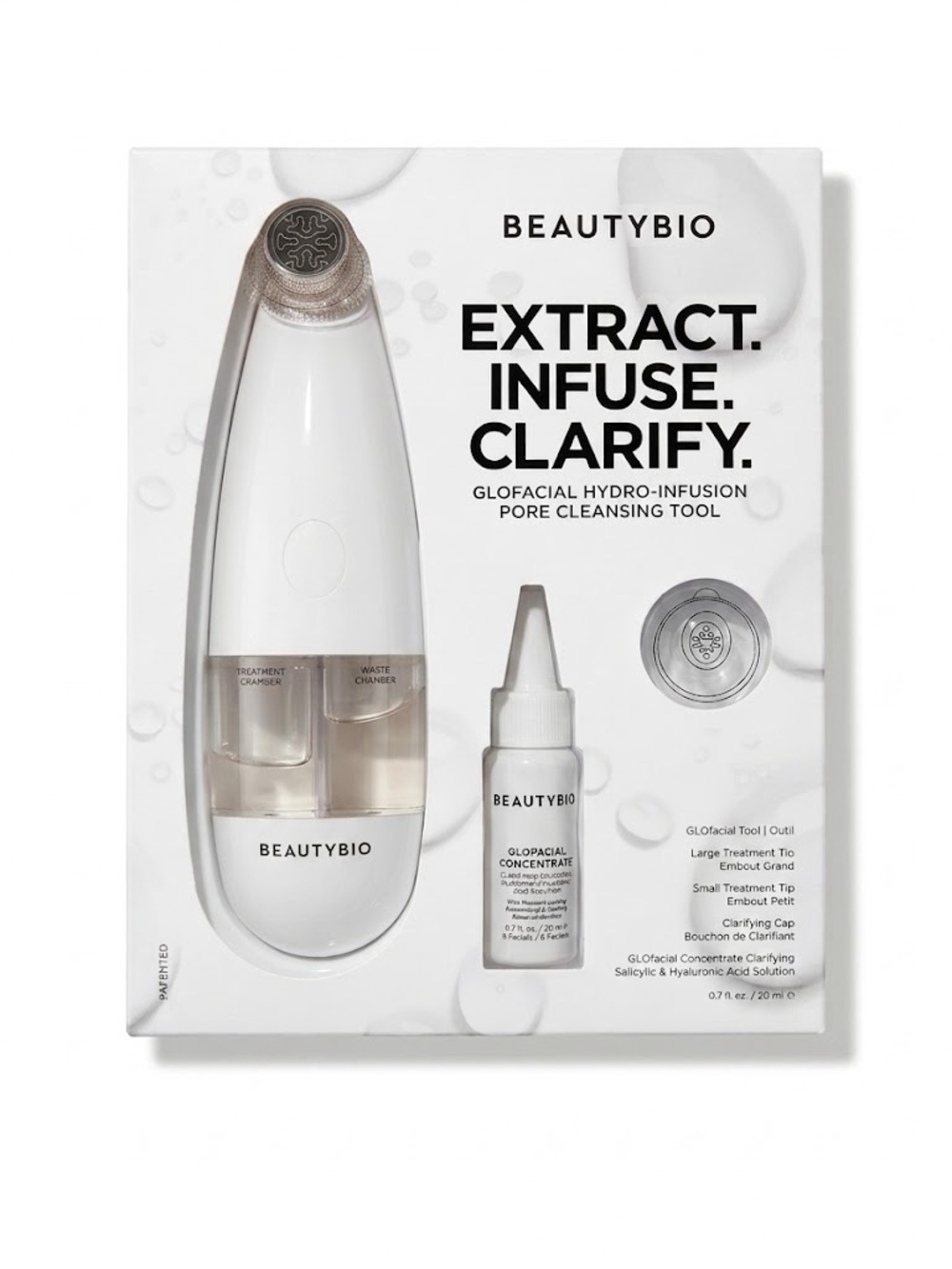 Beautybio GLOfacial Hydro-Infusion Pore Cleansing + Blue LED Clarifying Tool